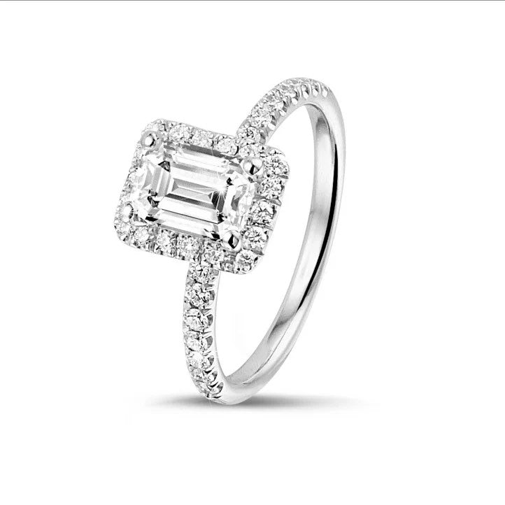 Emerald cut ring